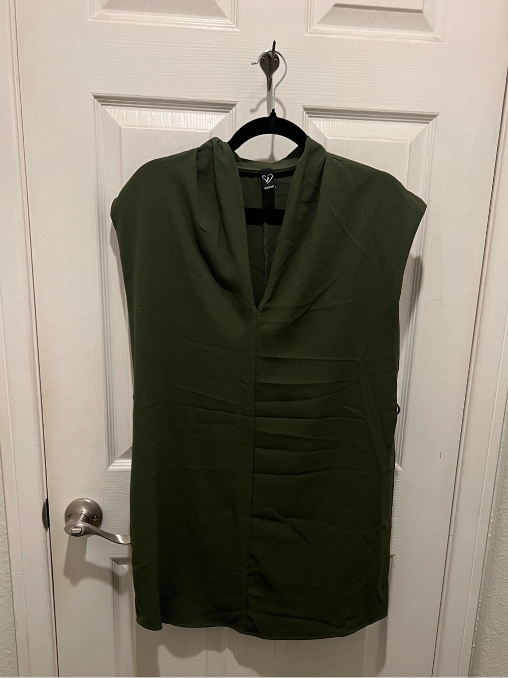 Windsor Olive Green Cowl Neck Mini Dress – Size Medium